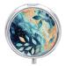 Round Pill Box Watercolor Pattern Print 3 Compartment Medicine Pill Case Print Pill Organizer Decorative Metal Portable Pill Box Pocket Pill Box Style-12