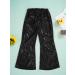JEATHA Kids Girls Shiny Sequin Dance Pants | Wide Leg Bell-Bottoms for Jazz Hip-Hop Dancing | Black, 6-7 Years - Buy Online on GoSupps.com