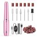 JIASHENG USB Electric Nail Drill Nail Drill Portable Electric Nail File for Acrylic Gel Nails Professional Nail Drill Kit Manicure and Pedicure Kit with Nail Drill Bits for Home and Salon Use Pink