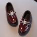 Girls Rhinestone Loafer Slip On Leather Shoes - Wine, 3.5-4 Years Toddler - Buy Online on GoSupps.com