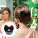 KALLORY French Barrette Hair Bun Net Mesh Cover Bowknot Hair Clip for Women (Black) - 11.5*7cm - Buy Online on GoSupps.com
