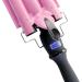 Alure 1 Inch Ceramic Tourmaline Triple Barrel Curling Iron Wand - LCD Temperature Display, Dual Voltage Crimp - Pink - Buy Online on GoSupps.com