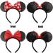 UNSPAZ Mouse Ears Bow Headbands 2 PCS - Red Sequin & Red Dot Design for Women and Girls - Buy Online on GoSupps.com