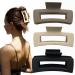 Venhay Hair Claw Clips Large Rectangle 4 Inch Matte No Slip Jaw Clip for Thick Curly Staight Long Hair Women and Girls 3 Pack 3 Pack-A
