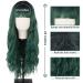 MERISIHAIR Long Dark Green Wig with Bangs - Ombre Curly Synthetic Wig for Women | Perfect for Daily & Party Use - Buy Online on GoSupps.com