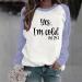 oelaio Womens I'm Yes Cold Me 24:7 Printed Funny Sweatshirt Raglan Long Sleeve Crewneck Letters Casual Loose Pullover Top Purple - Buy Online on GoSupps.com