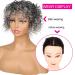 KRSI Afro Curly Silver Grey Hair Topper for Black Women - Clip in Hairpiece with Bangs (1B/T0906) - Buy Online on GoSupps.com