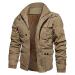 Hanxiulin coat plush jacket hoodie jacket oversize winter coat men warm winter jacket on both sides transition jacket oversized light outdoor winter coat winter jacket khaki xxl