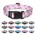Mercano dog collar adjustable soft nylon comfort & robust patterned dog collar for small medium -sized dog puppies cats (m pink white flower) m pink white flower