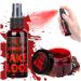 UNIMEIX 2 OZ Fake Blood Spray and 1 OZ Gel Fake Blood Makeup Kit Washable Sfx Makeup for Clothes Mouth Eyes Stage Blood for Halloween Zombie Vampire Cosplay Party Fresh Red