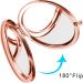 Dynippy Round Rose Gold Compact Mirror - Double-Sided Magnification for Woman, Mother, Kids - Portable Hand Mirror - Great Gift (Eiffel Tower) - Buy Online on GoSupps.com