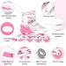 JeeFree Kids Adjustable Inline Skates with Light Up Wheels & Storage Bag - Pink-1 Medium - Buy Online on GoSupps.com