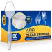 Ard Wholesale 100 Spoons Cutlery Box | Clear Extra Strong Extra Resistant | 100 Count (Spoons)