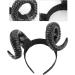 Large Horn Headband Black Devil Horn Hair Hoop Cosplay Ox Horn Hair Accessories for Party Halloween - Buy Online on GoSupps.com