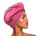 Felicia Leatherwood Microfiber Hair Towel Wrap - Quick Drying, Anti Frizz & Gentle on Hair - Easy to Use, Saves Time, Lightweight & Compact - for Curly, Long & Thick Hair - Men & Women - Pink