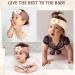 Nayyana 3-Piece Baby Flower Headband Set | Soft Nylon Hair Accessories for Girls Newborns & Toddlers - Beige Pink Khaki - Buy Online on GoSupps.com