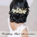 Sooshin Porcelain Flower Bridal Hair Comb with Pearl and Crystal Accents - Gold Wedding Headpiece for Bride and Bridesmaids - Buy Online on GoSupps.com