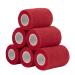 Legal bandage combined self -adhesive 7.5 cm x 4.5m 6 rolls fixing sords self -adhering cohesive bandage for first aid dog veterinary wrap spelling sport elastic bandage for wrist feet (red) 7.5cm red
