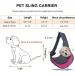 Puppy Pet Sling Carrier for Small Dogs and Cats - Breathable Mesh Papoose Pouch Tote with Adjustable Shoulder Strap - Safety Pet Bag for Daily Walking - Up to 10lbs - Black - Buy Online on GoSupps.com