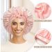 Welrog Satin Hair Hood for Women - Double-Sided Silk Bonnet for Hair Protection - Sleep Hood - Pink/Light Pink - Buy Online on GoSupps.com