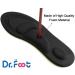 Dr. Foot Arch Support Insoles for Plantar Fasciitis & Heel Pain - Diabetic Anti-Sweat Foam Insoles for Shock Absorption - Size L | 712 US Men's Black - Buy Online on GoSupps.com
