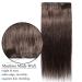 Elailite Clip In Extensions Real Hair Balayage - 18 Clips 20cm 45g - #02 Dark Brown - Premium Smooth Quality - Buy Online on GoSupps.com