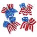 Nishine 8 American Flag Glitter Ribbon Cheer Hair Bows Set for Girls - 4th of July Ponytail Holder Hair Ties - Buy Online on GoSupps.com