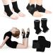 2 Pairs Kids Ankle Brace Set Adjustable Ankle Support Brace Knitted Ankle Sleeve Socks Compression Sleeves Foot Arch Support Youth Ankle Brace for Sprained Sports Injury Prevention Black