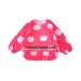 Little Dimsum Long Sleeved Coverall Waterproof Feeding Baby Bibs with Food Protection Large Pocket for Babies Toddlers(redcat)