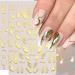 Bronze Gold Silver Nail Stickers: 3D Sun Moon Star Art, Metal Chain Heart Lock Necklace & Angel Wings Decals - 9pcs/Set - Buy Online on GoSupps.com