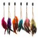MWOOT 6Pcs Feather Hair Clips Handmade Boho Hair Extensions with Clip Comb Bohemian Hippie Hairpin Feather Indian Tassel Hemp Rope Festival Headwear Cosplay Headdress Accessories - Chain Styles