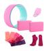 keefee 11 pcs Yoga Starter Sets,Yoga Accessories Kit for Beginners,Yoga Essentials Equipment Kit Include Fitness Yoga Pilates Ring Wheel Stretch Belt Yoga Foam Blocks Strap and Socks Pink
