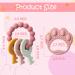 2-Piece Pink & Blue BPA-Free Silicone Baby Teething Rings - Easy to Hold Chew Toys for Newborns | Safe Soft & Stylish - Buy Online on GoSupps.com