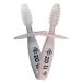 ZoLi Chubby Gummy teether | 2 Pack Baby Teething Relief - Blush/Grey BPA Free Teething Stick - Teething Toy