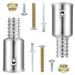WWYICHEN 2 Pieces Metal Threaded Tip Replacement Kit for 1 Inch Diameter Wood Stick Metal Pole