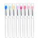 Silicone Lip Brush with Lid-8Pcs Lipstick Lip Mask Brush Chrome Nail Powder Applicator Brushes Silicone Nail Art Brushes With Cover Reusable Nail Glitter Powder Pen Brush Lip Eyeshadow Makeup Stick 8 PCS - C