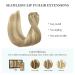 Doores Seamless Clip-In Extensions | Real Human Hair | 40cm 16-Inch | Dirty Blonde Highlights | 110g Remy Hair - Thick & Natural - Buy Online on GoSupps.com