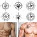 Tattoonova 6 Sheets Temporary Tattoo Men Adults Compass Party Favors Sea Body Face Sleeve Fake Tattoos
