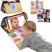 Zawaer Baby Spiegel toy foldable baby abdominal base sensory fabric books with black white contrast pattern visual auditory tactile stimulation montessori toys for newborns from 3 months