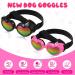 2 Pcs Dog Sunglasses Heart Shape Dog Goggles Small Medium Breed Dog Eye Protection Goggles Anti Fog Glasses with Adjustable Strap for Dog Pet Windproof Foldable Eye Wear (Black  Pink) - Buy Online on GoSupps.com