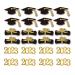 48pcs 2023 Graduation Cupcake Toppers Baking Decoration Exquisite Grad Cap Set Food Appetizer Picks For Graduation Party Graduation Toppers