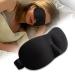 Sleep Eye Mask for Men Women 3D Contoured Blackout Eye Mask for Sleeping Soft Comfort Eye Shade Cover for Women Men Night Sleeping Travel Nap Ultimate Sleeping Aid Blindfold (Black)