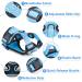 Breakproof Cat Dishes & Adjustable Soft Kitten Vest Set - Light Blue XS | Reflective Stripes for Safety - Buy Online on GoSupps.com