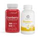 LongLifeNutri Cranberry Extract 500 mg & Monolaurin 1500 mg Bundle - 180 & 200 Veg Capsules 6 Month Supply Urinary Immune & Digestive Support Non-GMO Gluten Free Made in USA