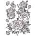 Supperb  Temporary Tattoos - Hand Drawn Black Roses Flowers Tattoos