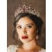 SWEETV Crystal Royal Queen Crown Tiara - Rhinestone Princess Headband for Prom & Birthday in Red - Buy Online on GoSupps.com