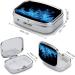 Buy Decorative Blue Flame Print Pill Box - 2 Compartment Portable Medicine Organizer for Pocket & Purse - International Shipping Available - Buy Online on GoSupps.com