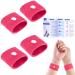 2 Pairs Motion Sickness Relief Wristbands Travel Sickness Bands Anti Nausea Wrist Bands Bracelet for Pregnancy Morning Sickness Sea Travel Car Sickness Adults and Children Hot Pink+hot Pink