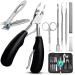 Toenail Clippers Set for Thick & Ingrown Nails Tough Toenail Fingernail 7PC Set Nail Clippers for Thick Nails and Professional Nail Cutter-Heavy Duty Stainless Steel Pedicure Toenail Scissors & More