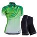 Women breathable fast-drying bicycle jersey set outdoor short-sleeved cycling shirt + 3D gel padded short pants bike pants green lemon xl
